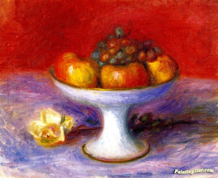Fruit and a White Rose Artwork by William James Glackens