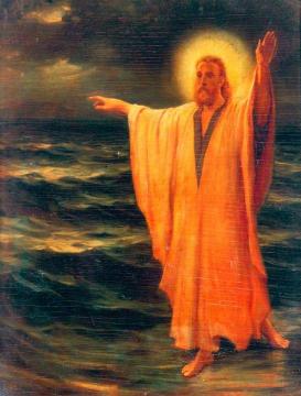 Christ Walking on Water Artwork by Phillip Richard Morris