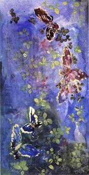 Butterflies and Foliage Artwork by John La Farge
