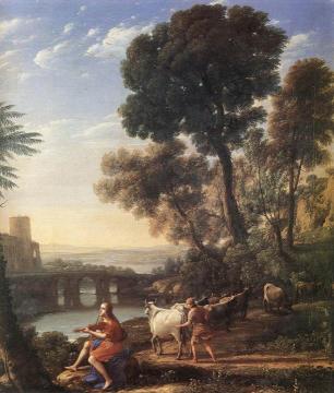 Landscape with Apollo Guarding the Herds of Admetus Artwork by Claude Lorrain