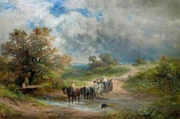 Fording The Brook Artwork by George Turner