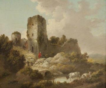Landscape with Ruined Castle Artwork by George Morland