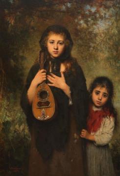 Two Girls Artwork by Alexei Harlamoff
