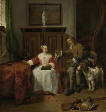The Hunter's Gift Artwork by Gabriel Metsu