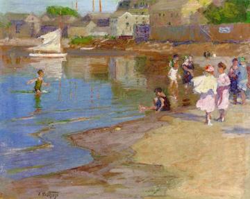 Children Playing at the Beach Artwork by Edward Potthast