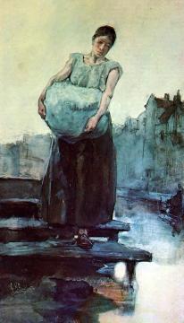 The washing woman Artwork by George Heidrik Breitner