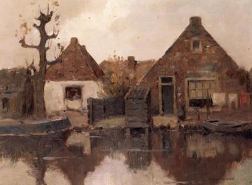 A House Along The River Gein Artwork by Piet Mondrian