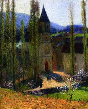 Church at Labastide du Vert, Late Afternoon Artwork by Henri Martin