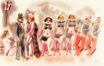 Burlesque Show, New York, Café De La Paris Artwork by George Grosz