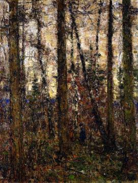 Two Children in the Forest Artwork by Christian Rohlfs