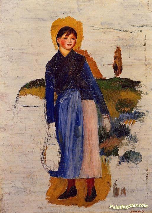 Girl with Red Stockings Artwork by Pierre Auguste Renoir