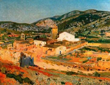 Olesa de Bonesvalls. Barri de l'Hospital Artwork by Joaquin Mir Trinxet