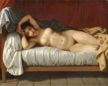 Reclining Nude Artwork by Christoffer Wilhelm Eckersberg