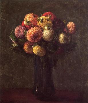 Dahlias Sombres Artwork by Henri Fantin-Latour