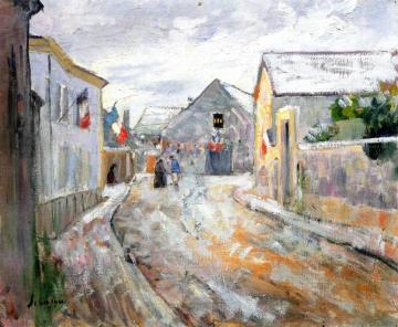 Flag Draped Street Artwork by Henri Lebasque