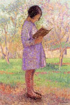 Young girl reading Artwork by Henri Martin