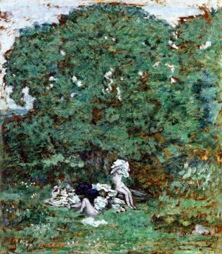 Wooded Landscape with Bathing Women Artwork by Pierre Bonnard