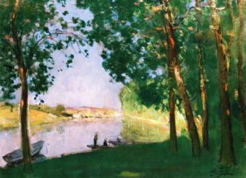 Moret sur Loing, Banks of the River Artwork by Pierre Eugène Montézin