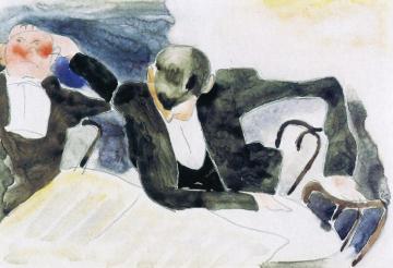 Waiters At The Brevoort Artwork by Charles Demuth