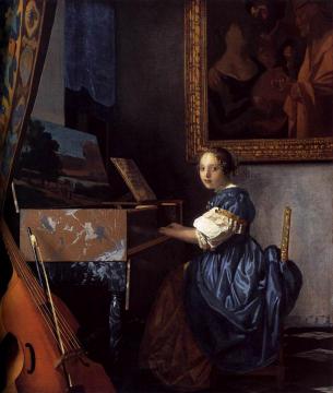 Lady Seated at a Virginal Artwork by Johannes Vermeer