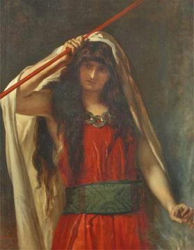 Woman in Red Tunic Artwork by Jean-François Portaels