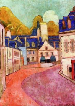 Pink Street in Pont-Aven Artwork by Émile Bernard