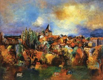 Village In The Limousin Artwork by Jean Dufy
