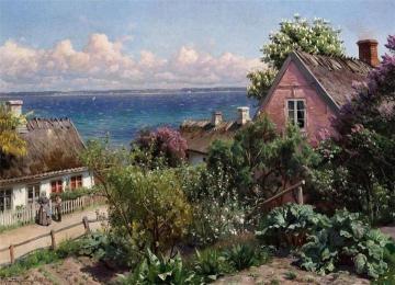 Summer day in Aalsgaarde Artwork by Peder Mork Monsted