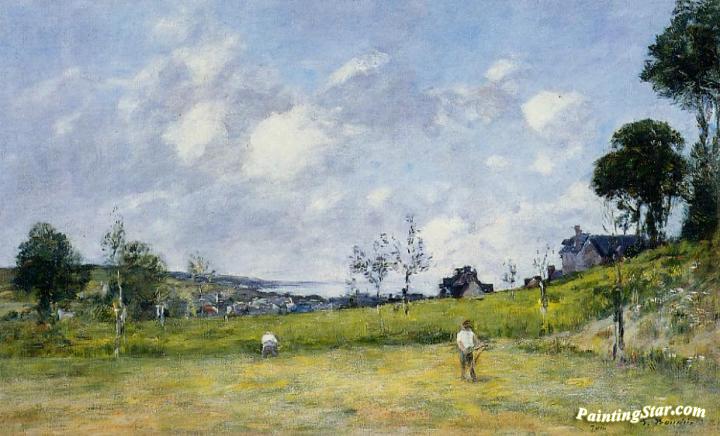 The Harvest near Trouville Artwork by Eugène-Louis Boudin