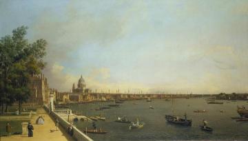 London: The Thames from Somerset House Terrace towards the City Artwork by Giovanni Antonio Canal