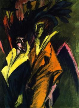 Two Women on the Street Artwork by Ernst Ludwig Kirchner