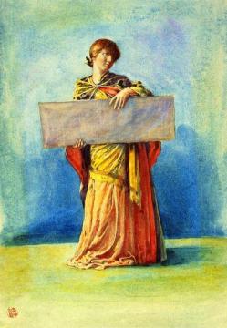 Girl with Tablet Artwork by John La Farge
