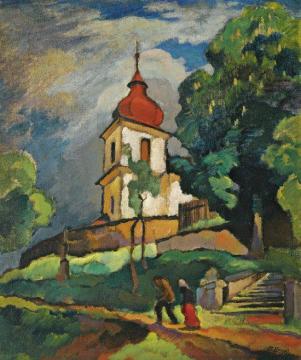 A Church In The Countryside Artwork by Otakar Nejedlý