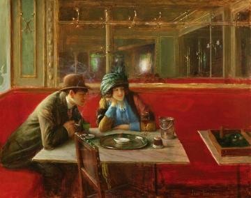 Au Café Artwork by Jean Georges Beraud