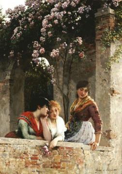 On The Balcony Artwork by Eugen Von Blaas