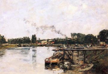 Saint Valery sur Somme, the Abbeville Canal Artwork by Eugène-Louis Boudin