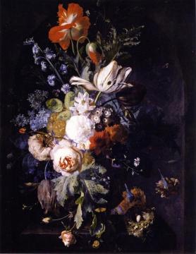 Vase With Flowers Artwork by Jan van Huysum