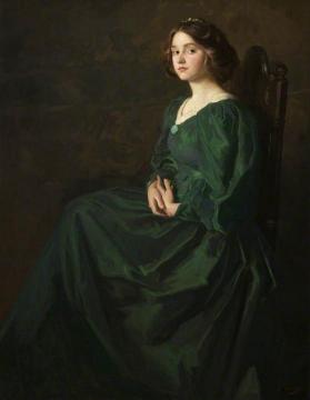 The Green Gown Artwork by Thomas Edwin Mostyn