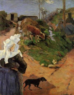 Breton Women at the Turn Artwork by Paul Gauguin