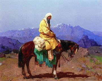 Horse And Rider, Turkestan Artwork by Sergei Kolesnikov