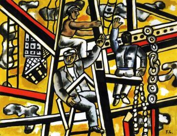 Construction Workers Artwork by Fernand Léger