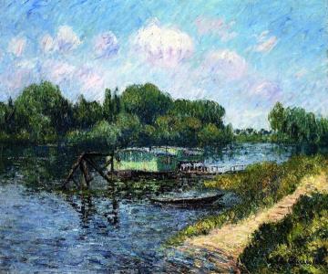 The Laundry Boat on the Seine at Herblay Artwork by Gustave Loiseau