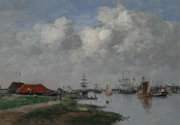 The Escaut River in Antwerp Artwork by Eugène-Louis Boudin