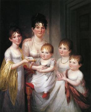 Madame Dubocq And Her Children Artwork by James Peale