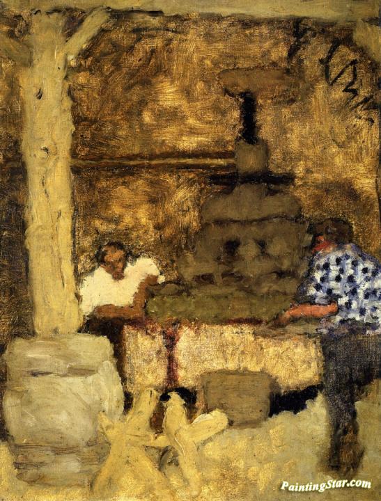 Pressing Room at Grand-Lemps Artwork by Pierre Bonnard