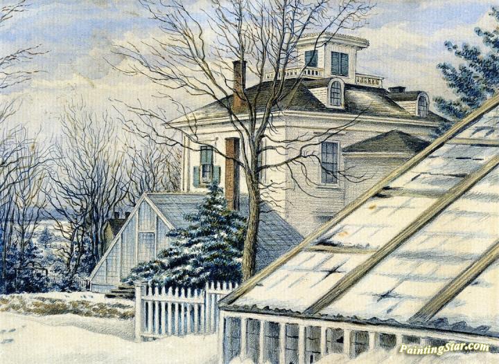 Sunnyside, Windsor, N.S., Residence of Henry Youle Hind Artwork by William George Richardson Hind