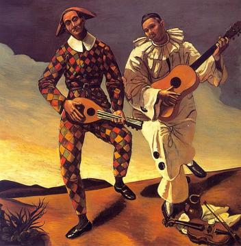 Harlequin and Pierrot Artwork by Andre Derain