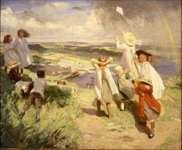 Flying a kite Artwork by Dame Laura Knight