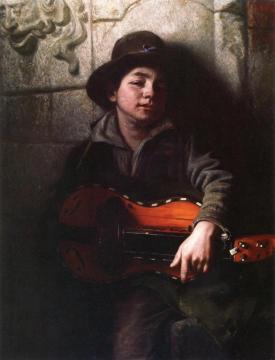 The Italian Boy With Hurdy-gurdy Artwork by Richard Caton Woodville