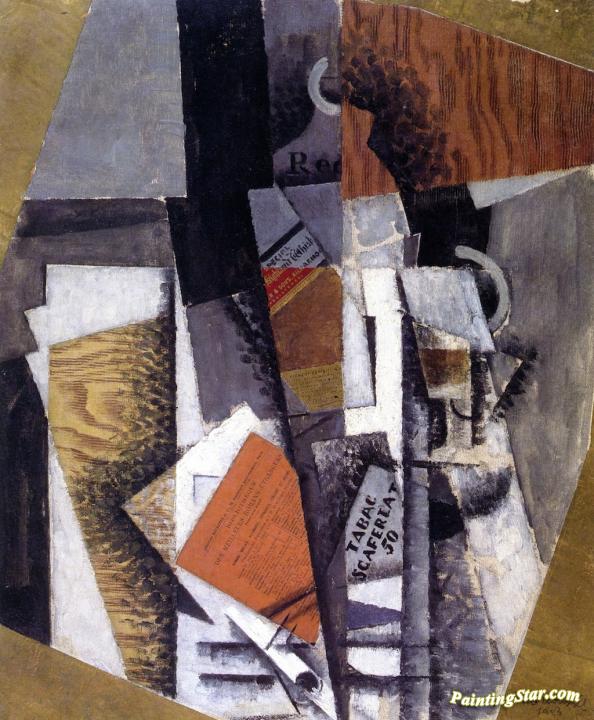 A Bottle Of Whisky And A Packet Of Scaferlati Artwork by Louis Marcoussis